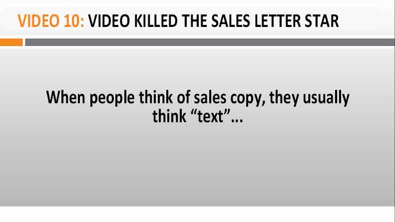 Video 10 Video Killed the Sales Letter Star? Image of Video 10 Video Killed the Sales Letter Star?