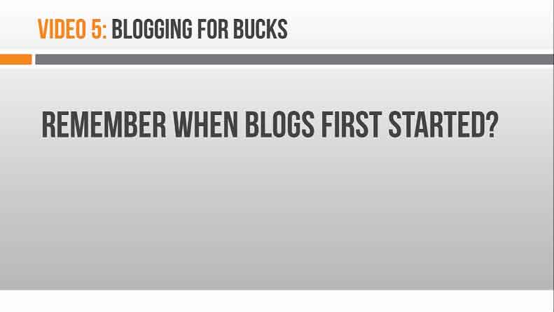 Image of Video 5 Blogging for Bucks