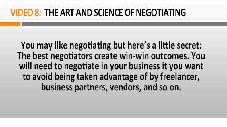 Image of Video 8 The Art and Science of Negotiating