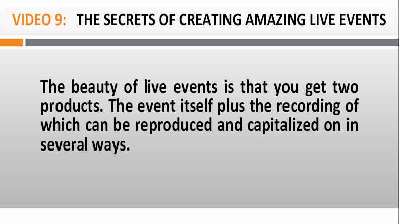 Image of Video 9 The Secrets of Creating Amazing Live Events